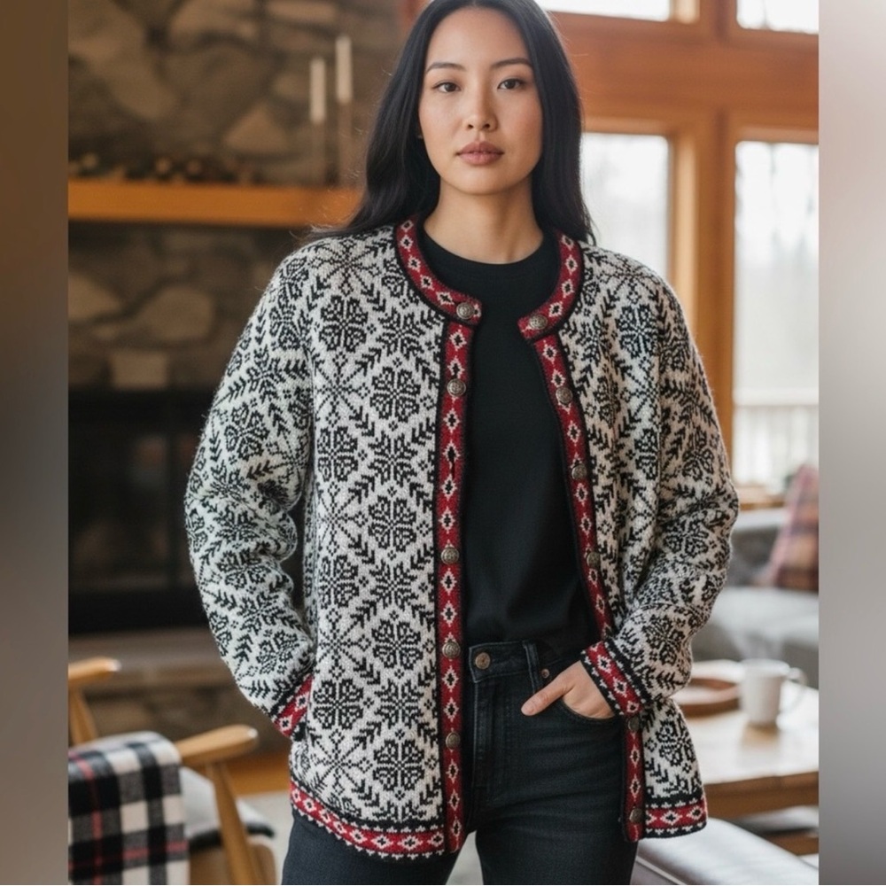 L.L. Bean Fair Isle Wool Sweater vintage